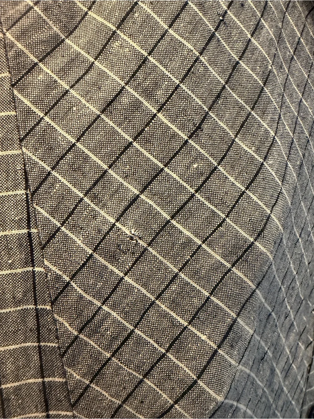 Flax Windowpane Linen Shirt Dress in Gray, black and Cream plaid - Picture 17 of 17